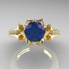 Classic 14K Yellow Gold 1.0 Ct Alexandrite Diamond Solitaire Wedding Ring R410-14KYGDAL-3