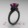 Modern Dragon 14K Matte Black Gold 3.0 Ct Pink Sapphire Engagement Ring R601-14KMBPS-2