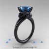 Art Masters 14K Black Gold 3.0 Ct Aquamarine Dragon Engagement Ring R601-14KBGAQ-2