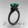 Art Masters 14K Black Gold 3.0 Ct Chatham Emerald Dragon Engagement Ring R601-14KBGCEM-2