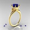 Art Masters 18K Yellow Gold 3.0 Ct Blue Sapphire Dragon Engagement Ring R601-18KYGBS-2