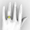 Modern Armenian 14K White Gold Lace 1.0 Ct Yellow Sapphire Solitaire Engagement Ring R308-14KWGYS-4