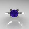 Modern Armenian 14K White Gold Lace 1.0 Ct Tanzanite Solitaire Engagement Ring R308-14KWGTA-3