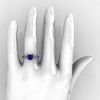 Modern Armenian 14K White Gold Lace 1.0 Ct Tanzanite Solitaire Engagement Ring R308-14KWGTA-4