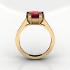 Modern 14K Yellow Gold Gorgeous Solitaire Bridal Ring with a 2.0 Carat Ruby Center Stone R66N-14KYGR-2