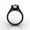 Modern 14K Black Gold Gorgeous Solitaire Bridal Ring with a 2.0 Carat Russian CZ Center Stone R66N-BGCZ-3
