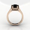Modern 14K Rose Gold Gorgeous Solitaire Bridal Ring with a 2.0 Carat Black Diamond Center Stone R66N-14KRGBD-2