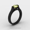 Modern 14K Black Gold Beautiful Wedding Ring or Engagement Ring for Women with 1.0 Ct Yellow Topaz Center Stone R665-14KBGYT-2