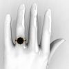 Classic 14K Yellow Gold 5.0 Ct Black Diamond Marquise CZ Solitaire Ring R160-14KYGCZBD-4