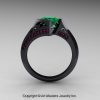 Exclusive French 14K Black Gold 1.23 CT Princess Emerald Pink Sapphire Engagement Ring R176-14BGPSEM-2