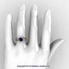 Modern French 14K Yellow Gold 1.0 Ct Blue Sapphire Engagement Ring Wedding Ring R376-14KYGBS-5