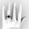 Art Masters Venetian 14K Black White Gold 1.0 Ct Black Diamond Engagement Ring R475-14KBWGBD-4