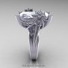 Modern Bridal 10K White Gold Radiant Cubic Zirconia Diamond Honeymoon Cocktail Ring R292-10KWGDCZ-2