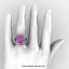 Modern Bridal 10K White Gold Radiant Light Pink Sapphire Diamond Fantasy Cocktail Ring R292-10KWGDLPS-4