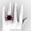 Modern Bridal 14K Black Gold Radiant Ruby Honeymoon Cocktail Ring R292-14KBGPBR