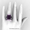 Modern Bridal 14K Black Gold Radiant Cut 15.0 Ct Lilac amethyst Fantasy Cocktail Ring R292-14KBGLAM-4