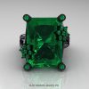 Modern Bridal 14K Black Gold Radiant Cut 15.0 Ct Emerald Fantasy Cocktail Ring R292-14KBGEM-3