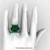 Modern Bridal 14K Black Gold Radiant Cut 15.0 Ct Emerald Fantasy Cocktail Ring R292-14KBGEM-4