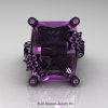 Modern Bridal 14K Black Gold Radiant Cut 15.0 Ct Lilac amethyst Fantasy Cocktail Ring R292-14KBGLAM-3