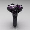 Modern Bridal 14K Black Gold Radiant Cut 15.0 Ct Lilac amethyst Fantasy Cocktail Ring R292-14KBGLAM-2