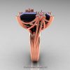Art Masters Modern 10K Rose Gold 15.0 Ct Black and White Diamond Fantasy Cocktail Ring R292-10KRGDBD-2