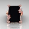 Art Masters Modern 10K Rose Gold 15.0 Ct Black and White Diamond Fantasy Cocktail Ring R292-10KRGDBD-3