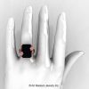 Art Masters Modern 10K Rose Gold 15.0 Ct Black and White Diamond Fantasy Cocktail Ring R292-10KRGDBD-4