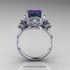 Art Masters Vintage 14K White Gold 3.0 Ct Alexandrite Diamond Wedding Ring Set R167S-14KWGDAL-5