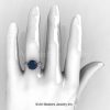 Art Masters Vintage 14K White Gold 3.0 Ct Alexandrite Diamond Wedding Ring Set R167S-14KWGDAL-4