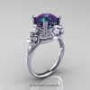 Art Masters Vintage 14K White Gold 3.0 Ct Alexandrite Diamond Wedding Ring Set R167S-14KWGDAL-2
