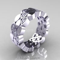 Art Masters Classic 14K White Gold Diamond Mens Wedding Band R272BM-14KWGD-1