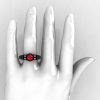 Art Masters Classic Winged Skull 14K Black Gold 1.0 Ct Ruby Diamond Solitaire Engagement Ring R613-14KBGDR-4