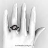 Art Nouveau 14K Black Gold 1.0 Ct Oval Morganite Diamond Nature Inspired Engagement Ring R296-14KBGDMO-5