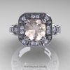 Art Masters Classic 14K White Gold 2.0 Ct Morganite Diamond Engagement Ring Wedding Ring R298-14KWGDMO-3