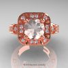 Art Masters Classic 14K Rose Gold 2.0 Ct Morganite Diamond Engagement Ring Wedding Ring R298-14KRGDMO-3