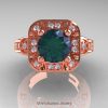 Art Masters Classic 14K Rose Gold 2.0 Ct Alexandrite Diamond Engagement Ring Wedding Ring R298-14KRGDAL-3