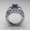 Art Masters Classic 14K White Gold 2.0 Ct Alexandrite Diamond Engagement Ring Wedding Ring R298-14KWGDAL-2