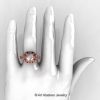 Art Masters Classic 14K Rose Gold 2.0 Ct Morganite Blue Topaz Engagement Ring Wedding Ring R298-14KRGBTMO-4