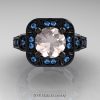 Art Masters Classic 14K Black Gold 2.0 Ct Morganite Blue Topaz Engagement Ring Wedding Ring R298-14KBGBTMO-3