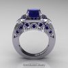 Art Masters Classic 14K White Gold 2.0 Ct Blue Sapphire Engagement Ring Wedding Ring R298-14KWGBS-2