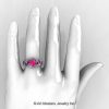 Nature Classic 14K White Gold 1.0 Ct Pink Sapphire Leaf and Vine Engagement Ring R340-14KWGPS-3