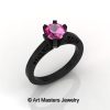 14K Black Gold New Fashion Gorgeous Solitaire 1.0 Carat Pink Sapphire Bridal Wedding Ring Engagement Ring R26N-14KBGPS-3