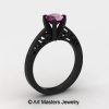 14K Black Gold New Fashion Gorgeous Solitaire 1.0 Carat Pink Sapphire Bridal Wedding Ring Engagement Ring R26N-14KBGPS-2