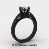 14K Black Gold New Fashion Gorgeous Solitaire 1.0 Carat Cubic Zirconia Bridal Wedding Ring Engagement Ring R26N-14KBGCZ-2
