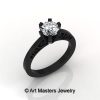 14K Black Gold New Fashion Gorgeous Solitaire 1.0 Carat Cubic Zirconia Bridal Wedding Ring Engagement Ring R26N-14KBGCZ-3