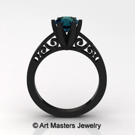 14K Black Gold New Fashion Gorgeous Solitaire 1.0 Carat Alexandrite Bridal Wedding Ring Engagement Ring R26N-14KBGAL-1