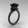 Art Masters 14K Black Gold 3.0 Ct Black and White Diamond Dragon Engagement Ring R601-14KBGBD-2