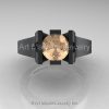 Modern 14K Matte Black Gold 1.0 CT Champagne Diamond Engagement Ring Wedding Ring R36N-14KMBGCHD-4