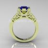 Modern Classic 14K Green Gold 1.0 CT Blue Sapphire Engagement Ring Wedding Ring R36N-14KGGBS-2