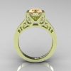 Modern Classic 14K Green Gold 1.0 CT Champagne Diamond Engagement Ring Wedding Ring R36N-14KGGCHD-2